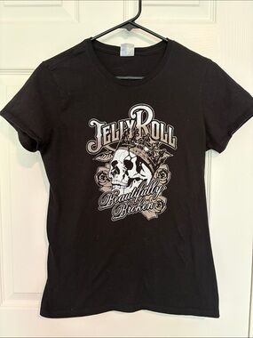 Port and Company Black "Jelly Roll" Skull Graphic Tee